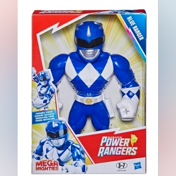 ☆NWT☆Playskool HEROES~MEGA MIGHTIES~Power Rangers~Blue Ranger Action Figure~ - Picture 3 of 9